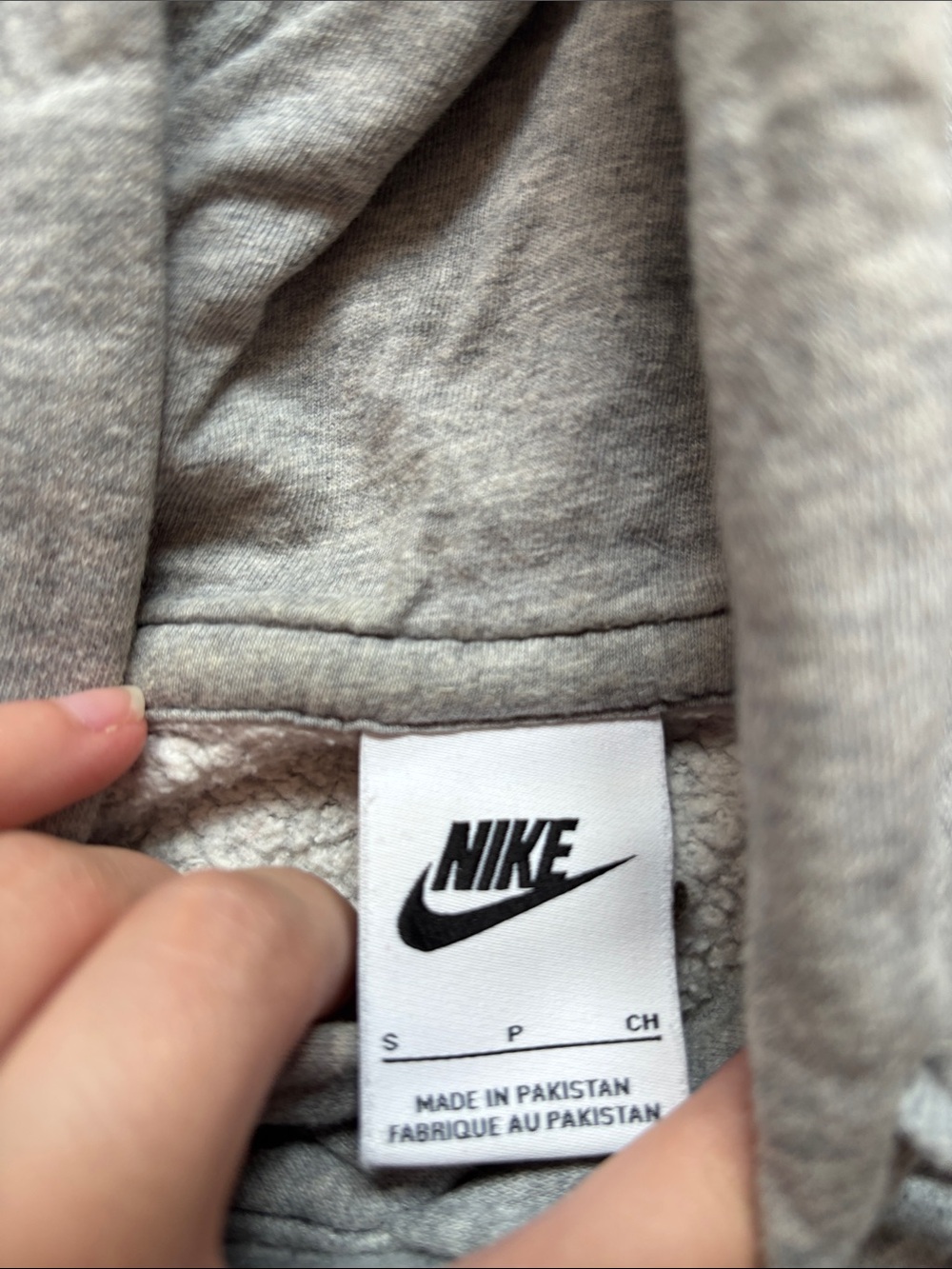 Nike Gray Crewneck Hoodie with White Swoosh - Picture 2 of 2